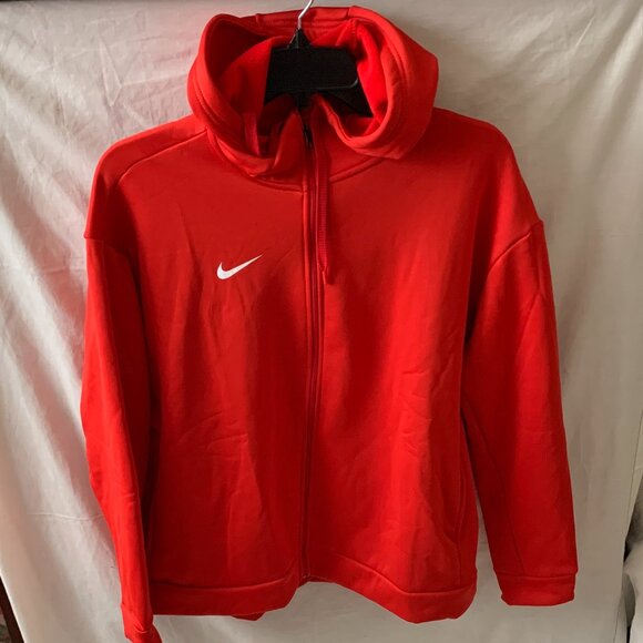 NIKE Women's Therma All-Time Full Zip Hoodie Jacket  in Scarlet Sz LARGE - Picture 1 of 5